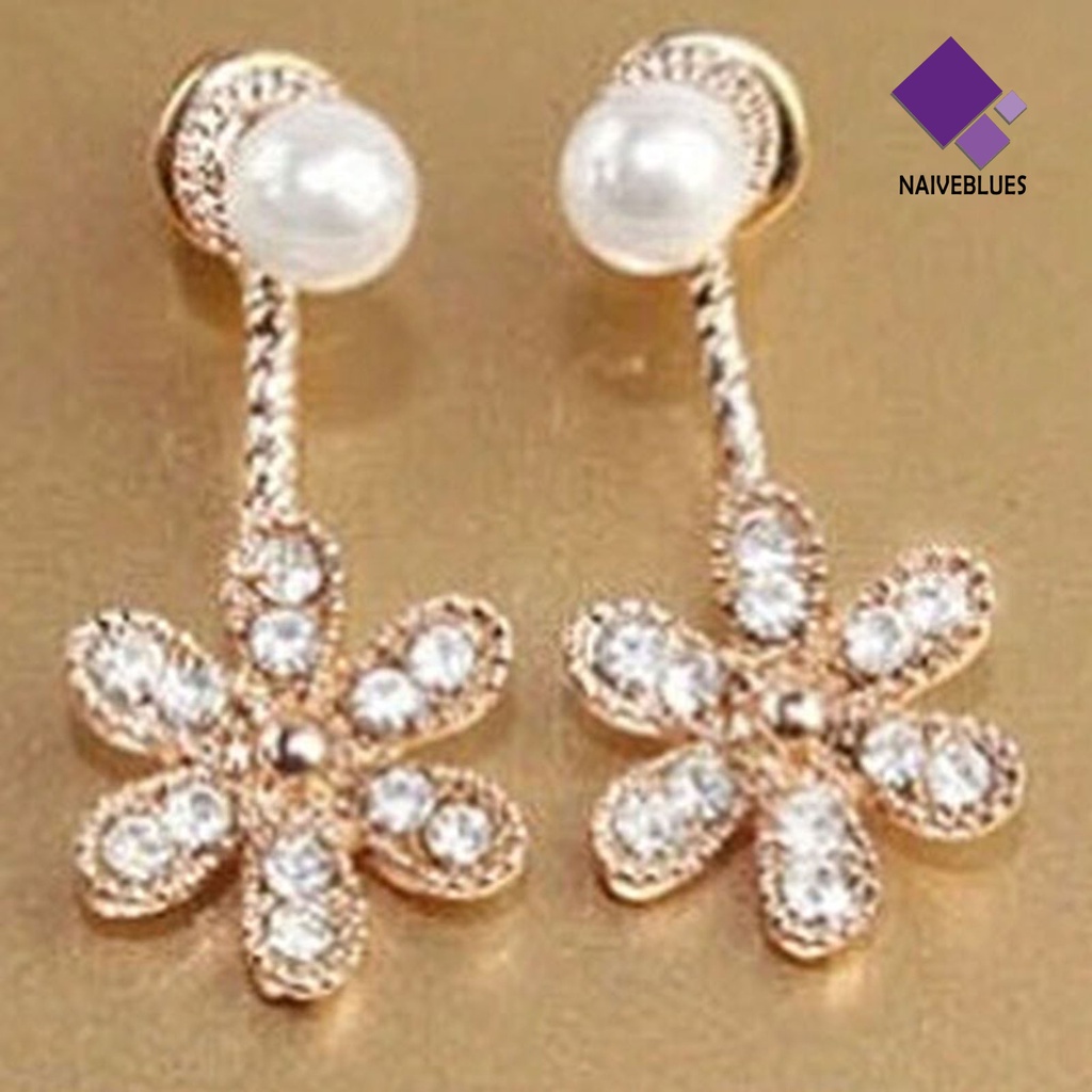 Anting Mutiara Berlian Imitasi Bahan Alloy Anti Karat Untuk Wanita