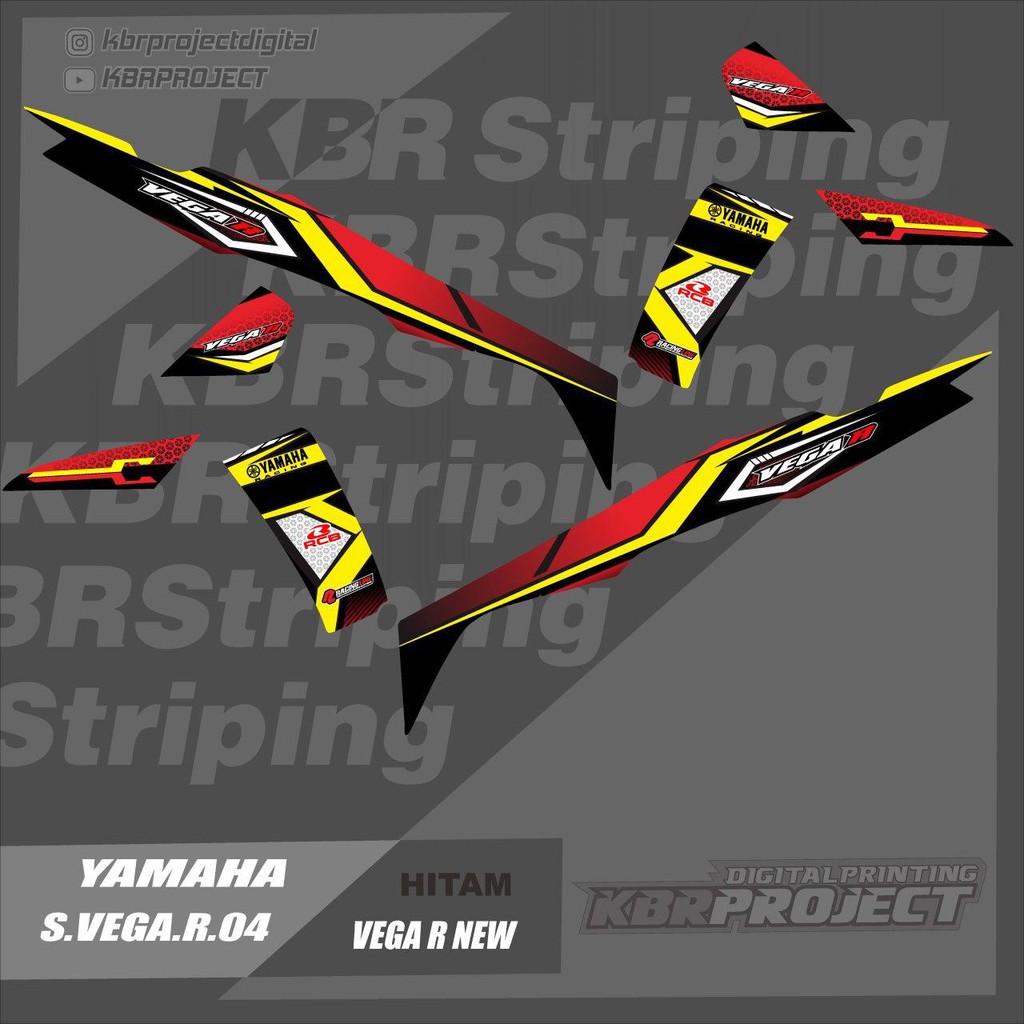 (cod) Stiker vega r striping list motor yamaha 04 Racing vegar Road Race HOLOGRAM TRANSPARAN