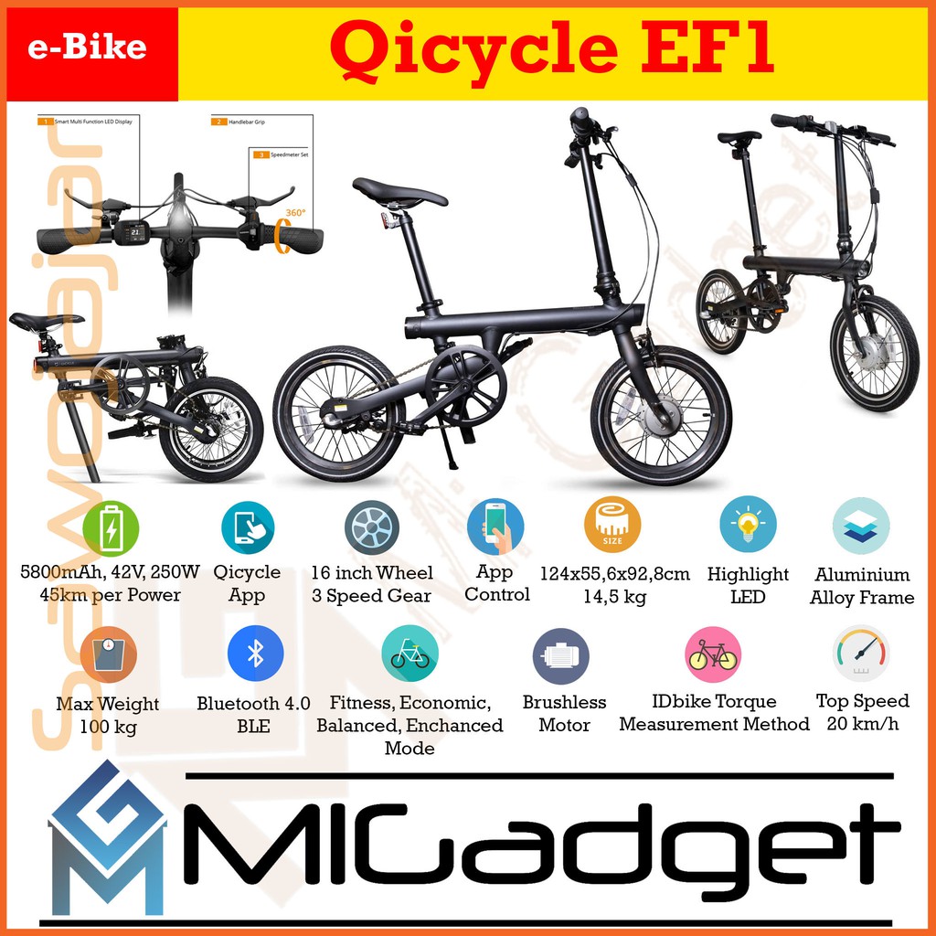 Qicycle EF1 EF 1 Sepeda Elektrik Lipat Listrik Folding Bike