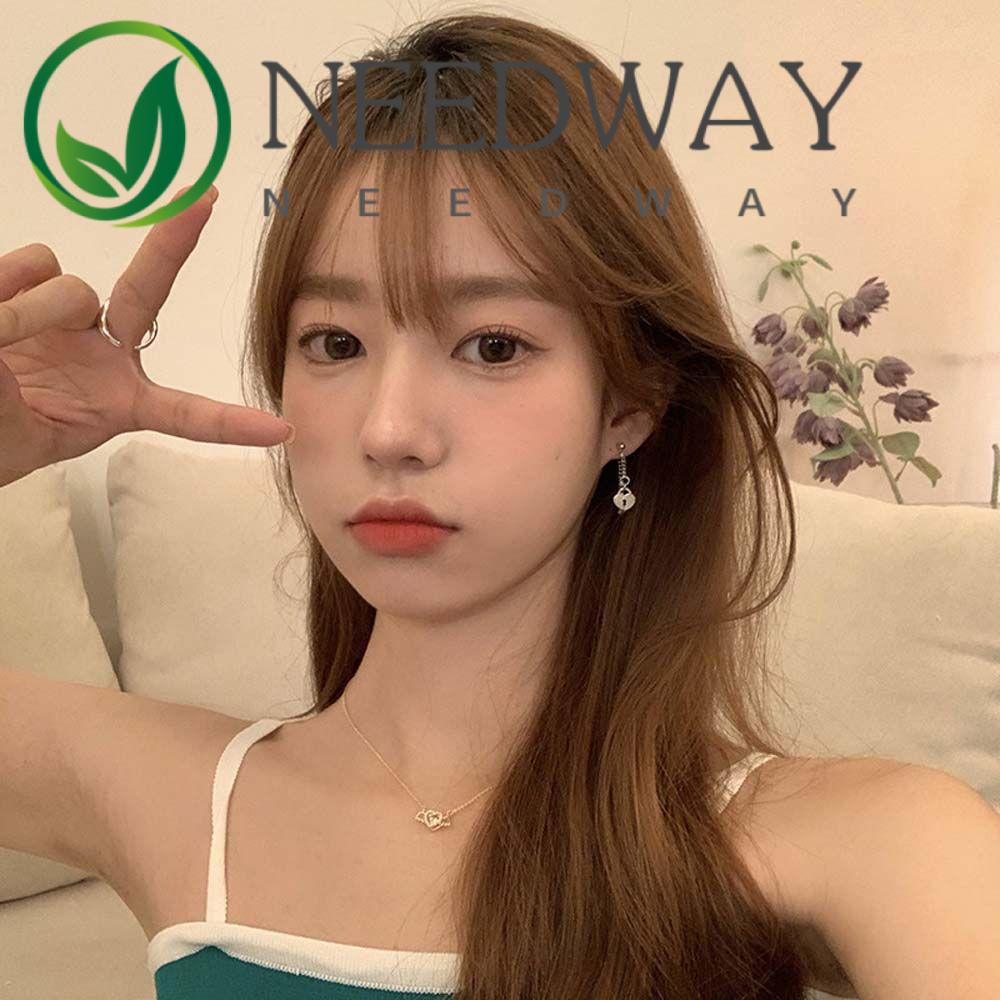 Kalung Choker Rantai Klavikula Berlian Imitasi Bentuk Malaikat Cupid Geometris Warna-Warni Bahan Alloy Gaya Korea Untuk Wanita