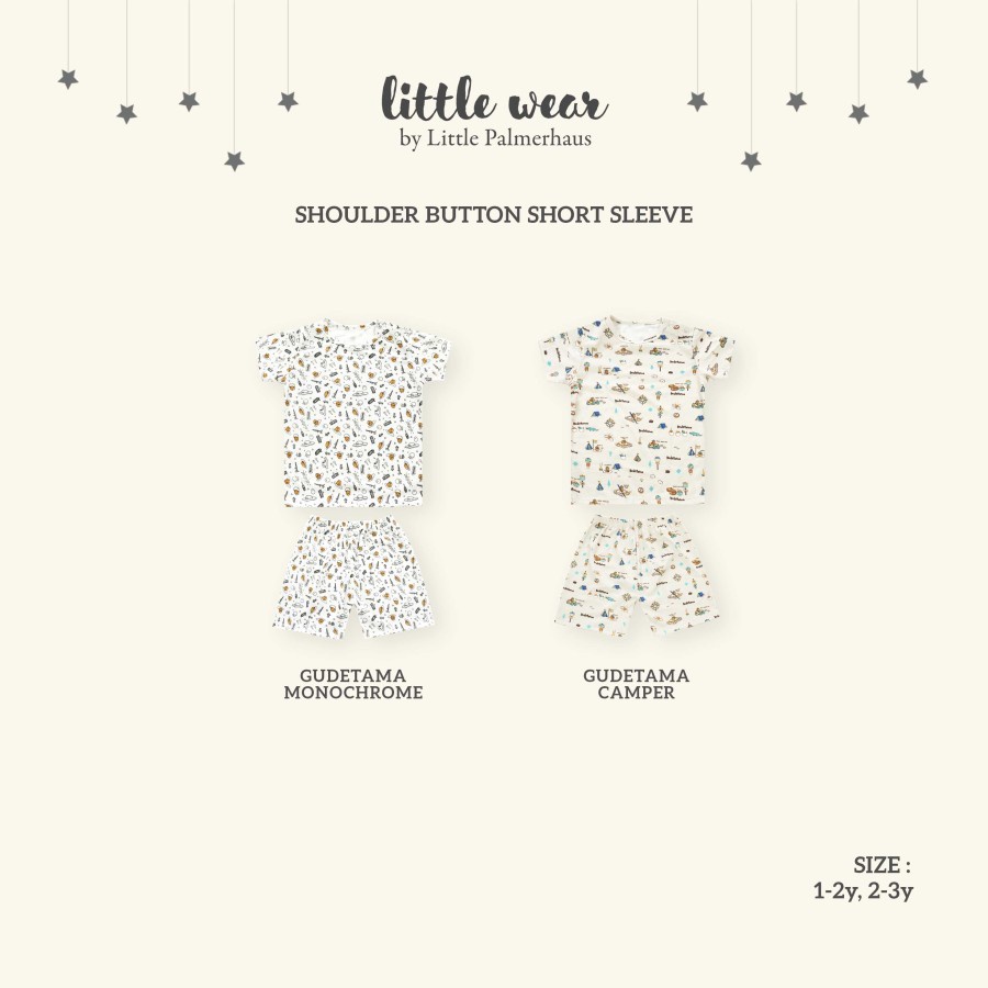 Little Wear 1-2y/2-3y/4-5y SHORT SHOULDER /Little Palmerhaus Setelan Baju OBLONG PENDEK