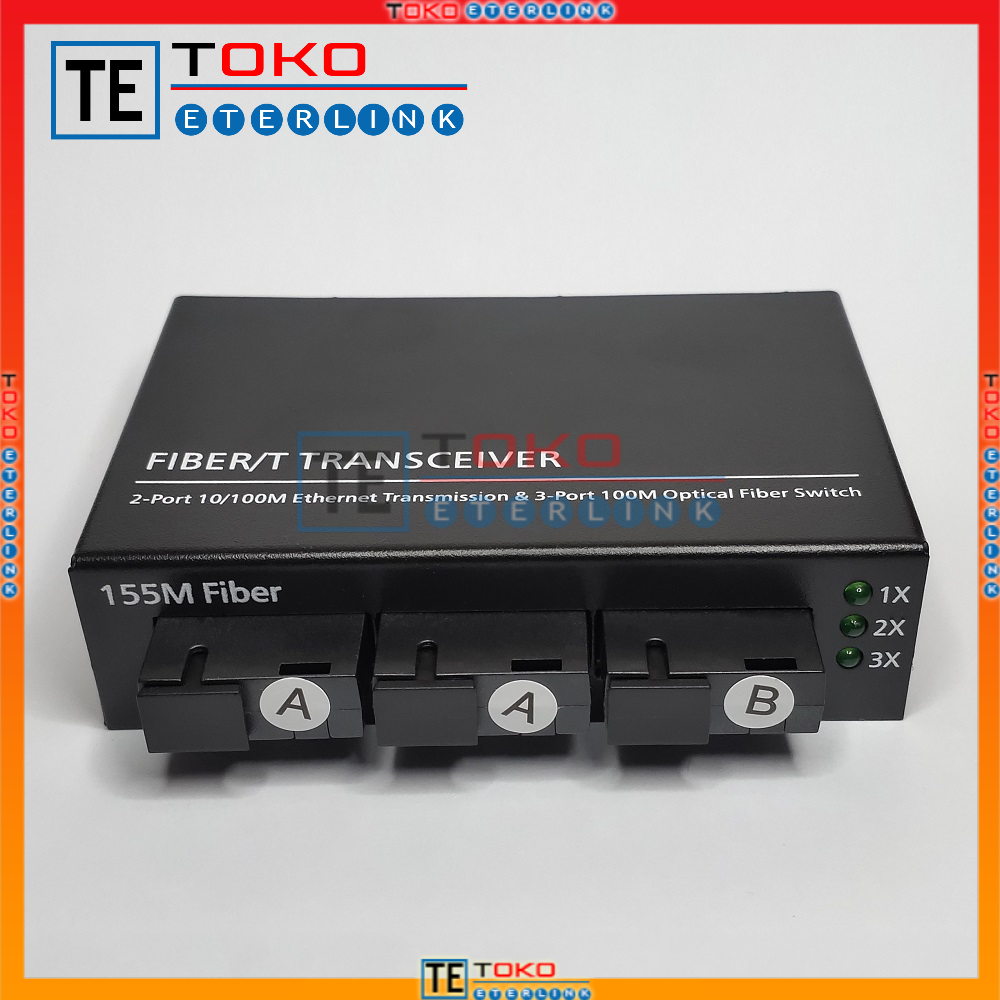 Switch Ethernet Media Fiber Optik Mode Tunggal 2 Rj45 Dan 3 Sc Port 10 100m Asli Import-2