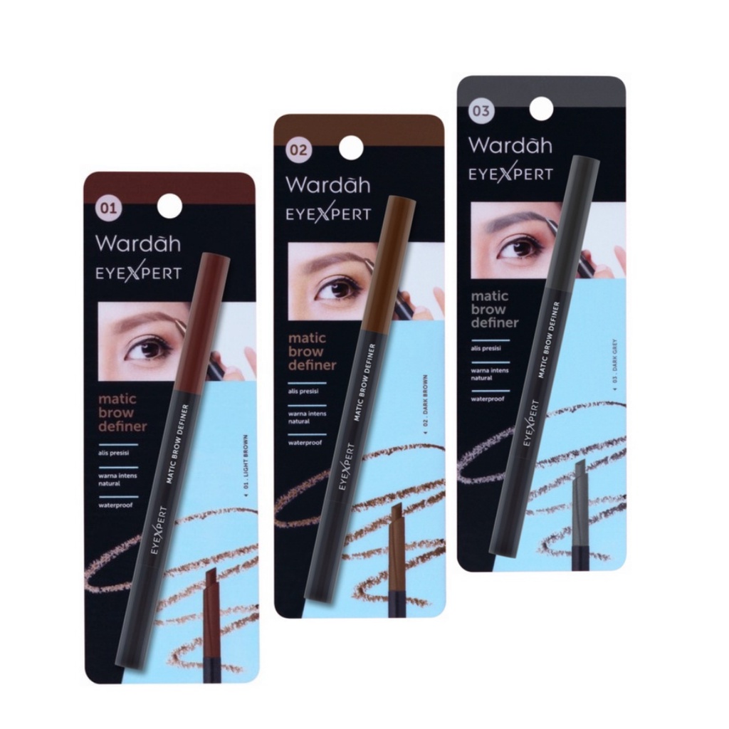 Wardah EyeXpert Matic Brow Definer 0.25 gr - Pensil Alis Anti Air dan Tahan Lama