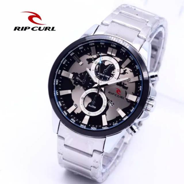 Jam Tangan Pria - Jam Tangan Ripcurl Free Box Baterai Cadangan - Silver