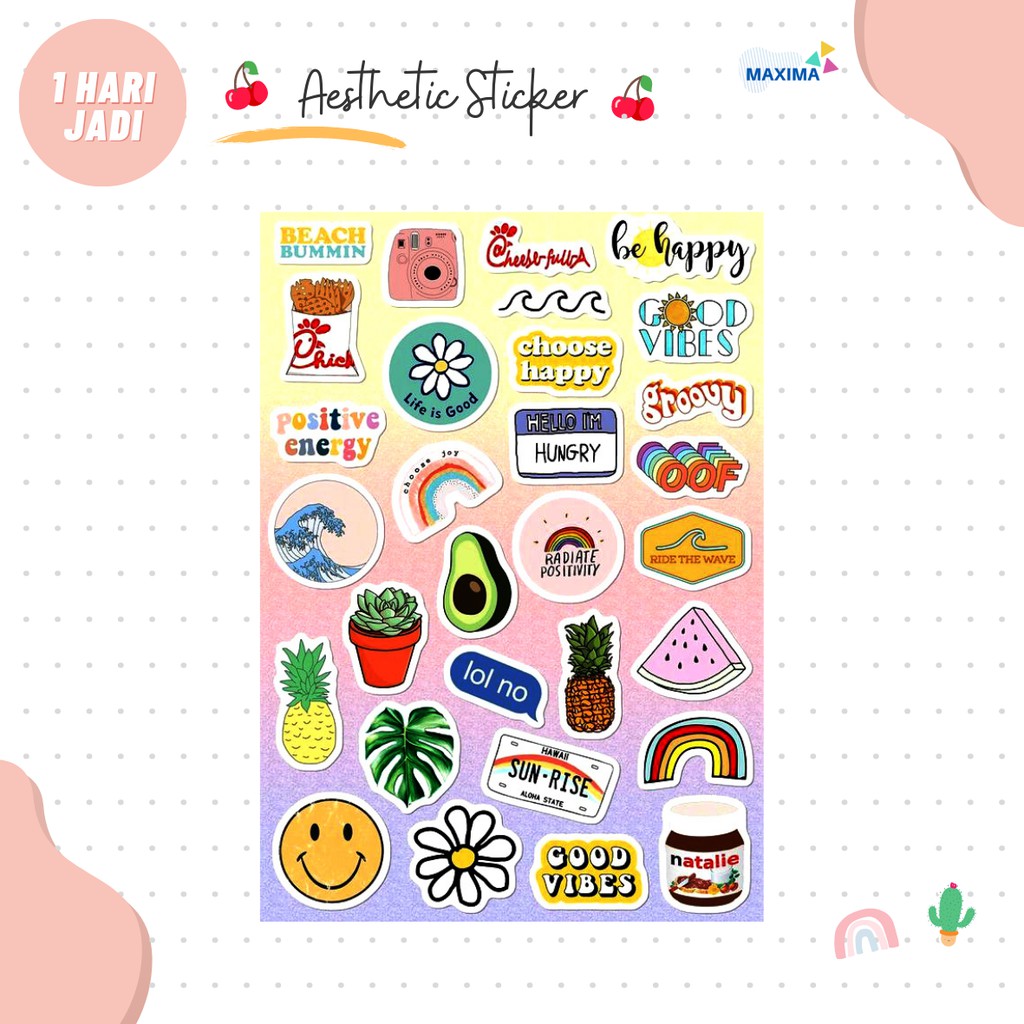 Sticker Aesthetic Stiker Estetik Stiker Tumblr HP Aesthetic BISA COD Stiker HP Shopee Indonesia