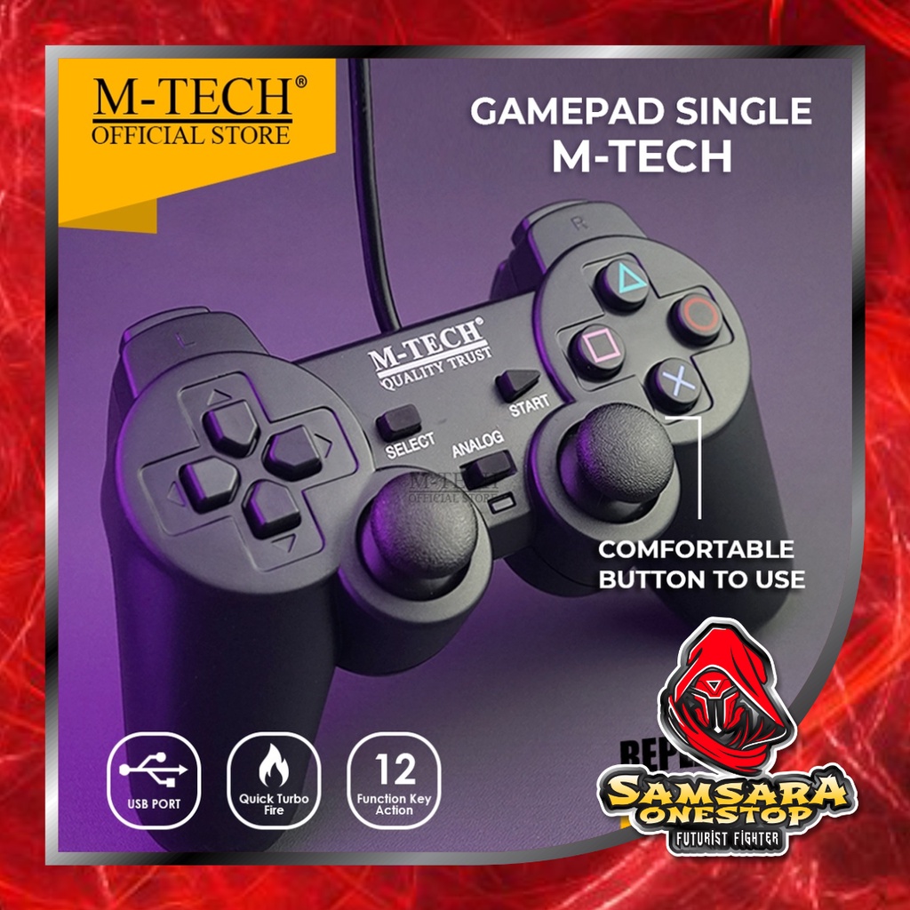 Jual Gamepad USB Single Getar Black Joystick Stik for Computer PC