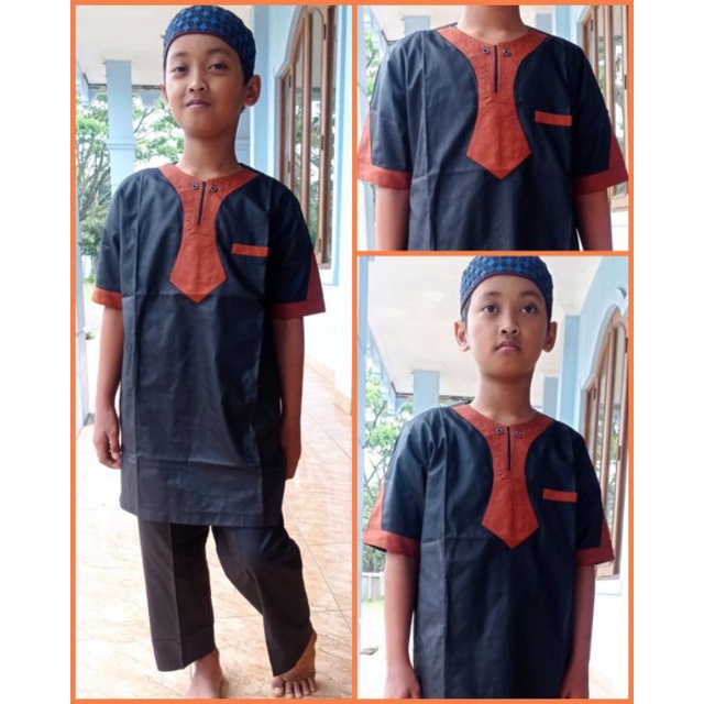 Koko SteLan Kurta Anak Lengan Pendek | Kurta Anak Usia SD 7-14 Tahun | Koko Kurta Anak Model Baru