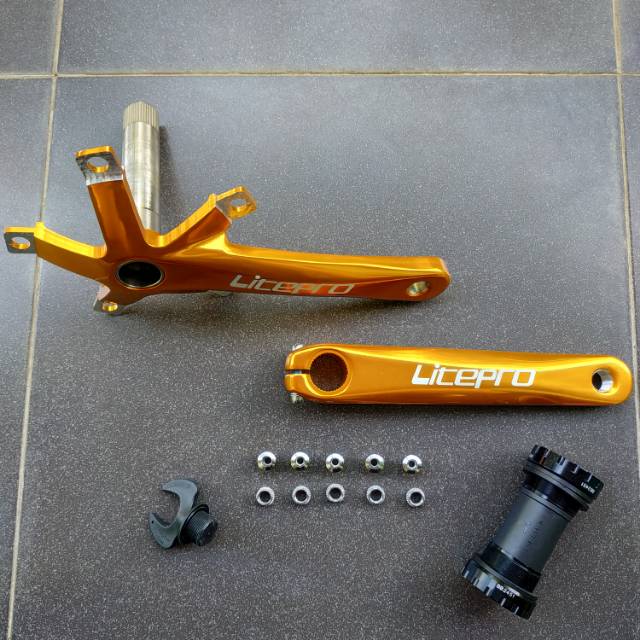 crankset litepro GOLD bcd 130 arm 170mm sepeda lipat dahon fnhon tern