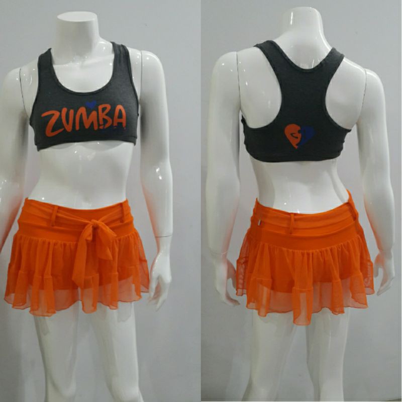 setelan bra senam baju senam wanita rok.zumba