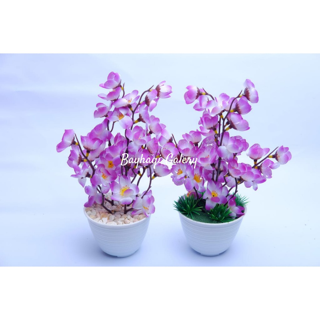 BUNGA SAKURA RIMBUN IMPORT MURAH D10 // BUNGA HIAS SAKURA // BUNGA ARTIFICIAL// BUNGA DEKORASI RUMAH-Ungu