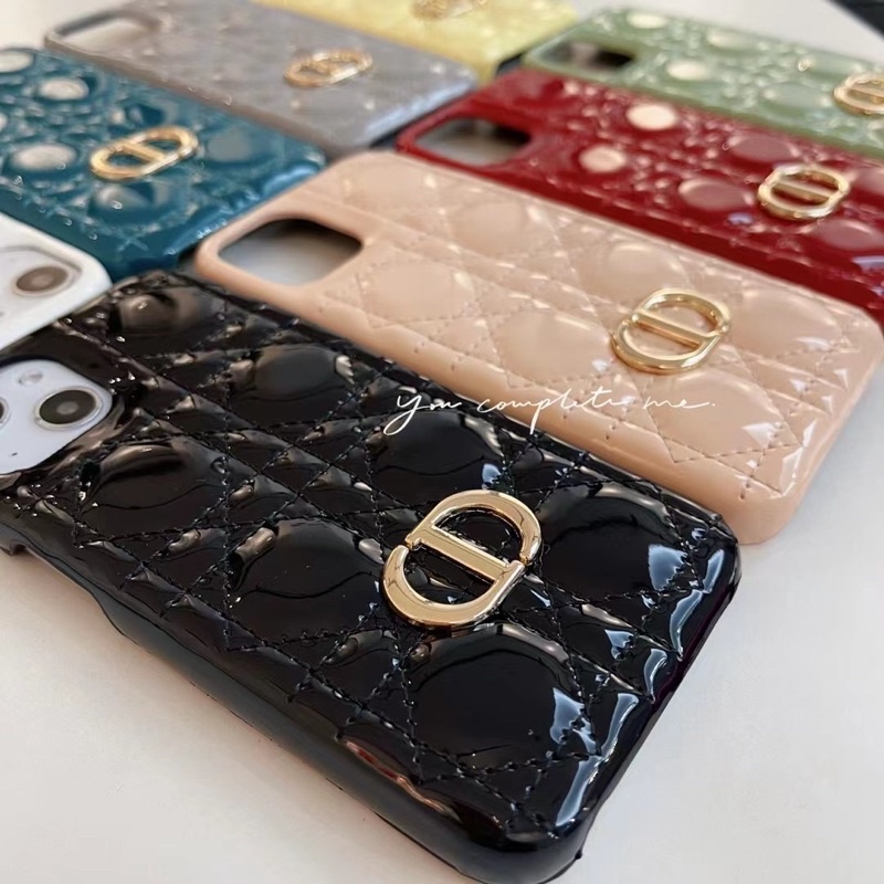 CDior Glossy Leather Case CD Iphone 13 Pro Max 13Pro X 11 11Pro 11ProMax 12 12Mini 12Pro 12ProMax