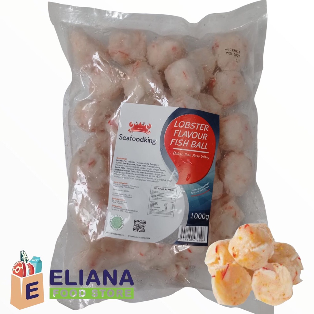 

SEAFOODKING LOBSTER BALL 1 KG / BAKSO IKAN RASA LOBSTER 1000 GR