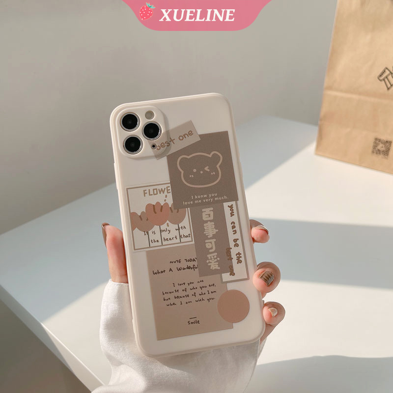 Soft Case Silikon Tpu Motif Label Kartun Untuk Iphone 7 8 Plus 7 8 Se X Xs Xr Max 11 12 Pro Max Xueling