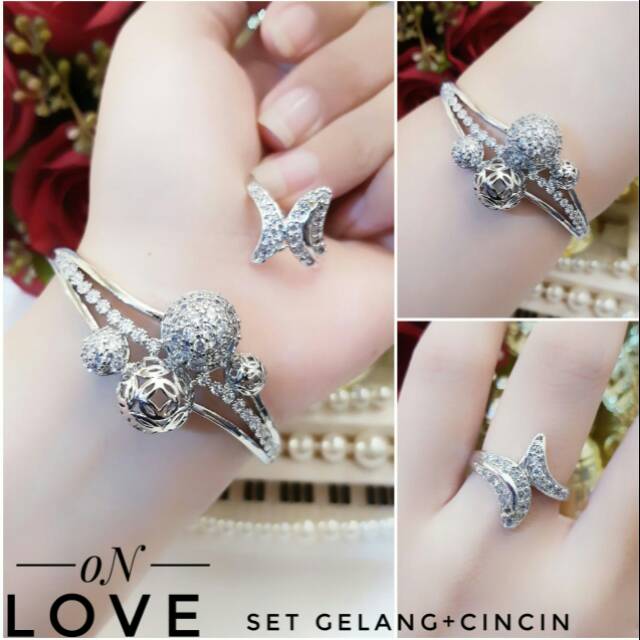 Set xuping silver perhiasan dewasa lapis emas 24k