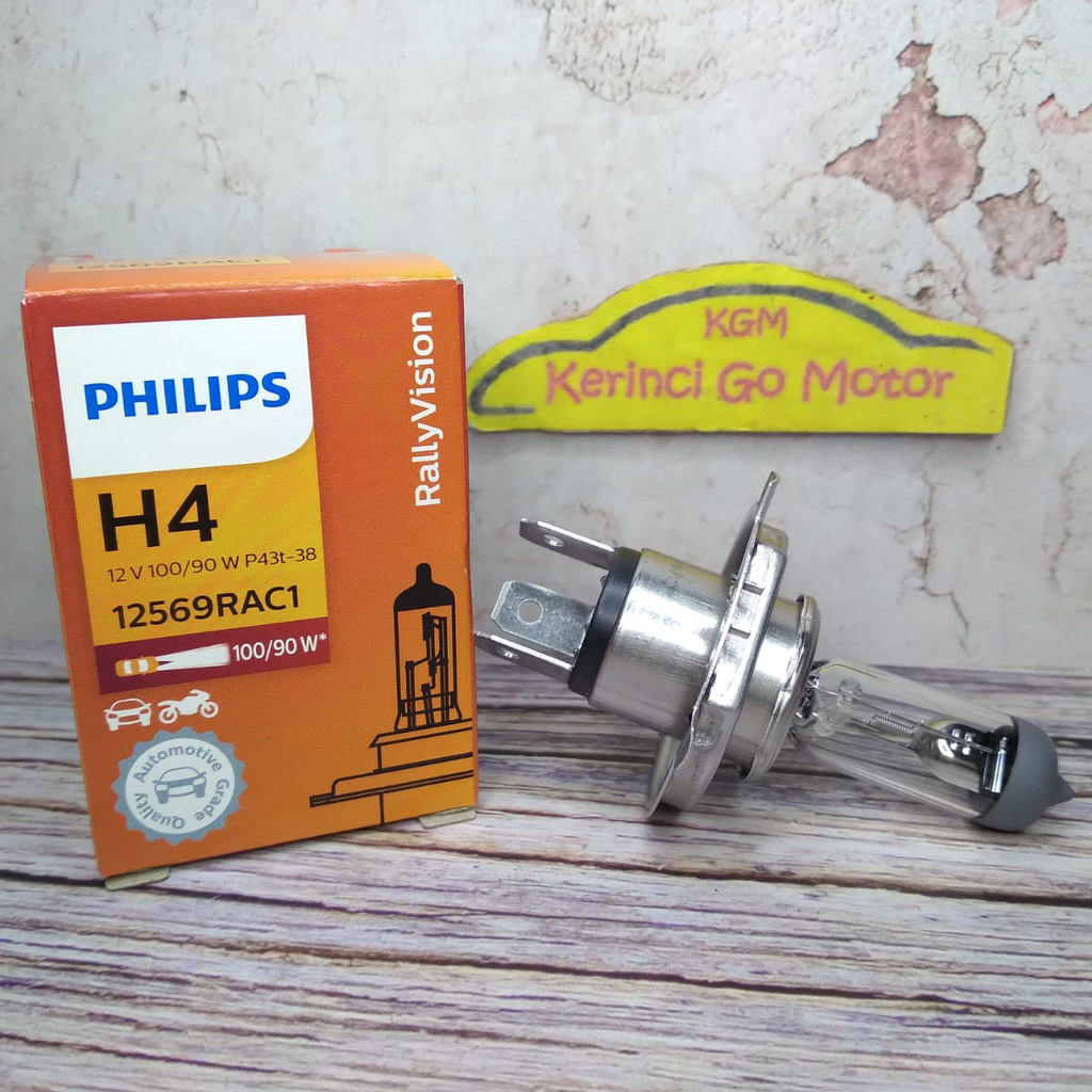 Bohlam Halogen Philips H4 12V 100/90W 12569RAC1 - Lampu H4 Headlamp