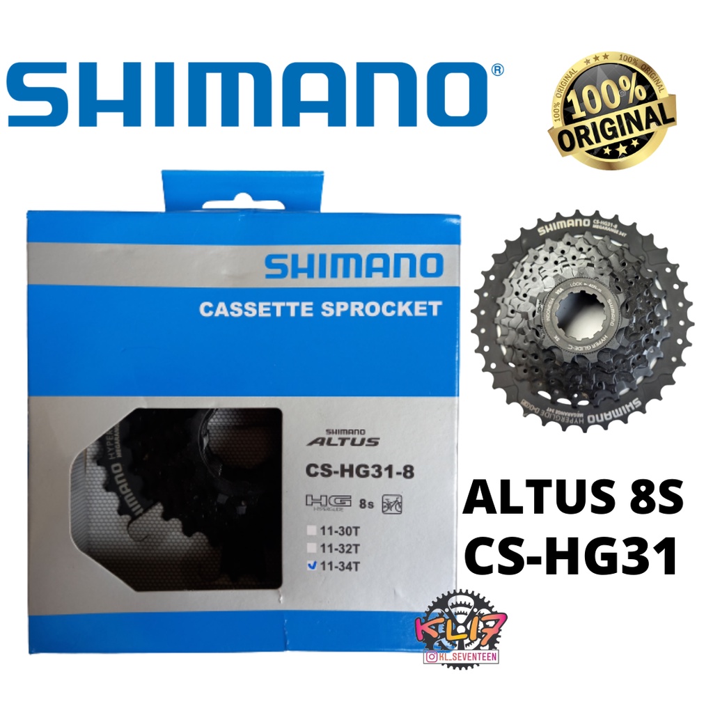 SPROCKET 8 SPEED SHIMANO 11/34T ALTUS HG 31 SPROKET SHIMANO 8 SPEED FREEWHEEL SUSUN 8 SPEED SHIMANO
