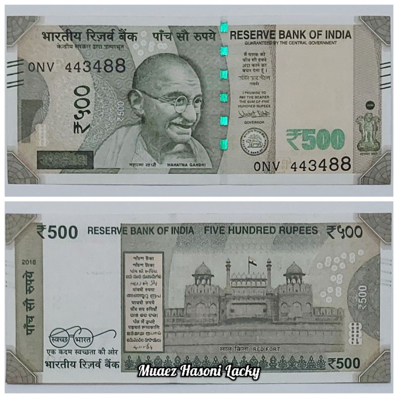 Koleksi Rupee India Pecahan 500 Rupee Original