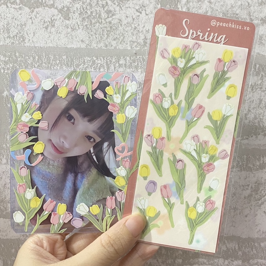 Stiker Dekorasi Deco Photocard / Journal / Polcos Spring Flowers / Bunga [ Tulip , Chamomile , Lily of the Valley ] (waterproof) by @peachkiss.xo