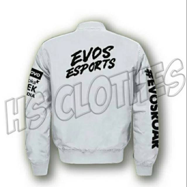 Jaket Zipper bomber varsity EVOS GAMING ESPORT terbaru S,M,L,XL,XXL