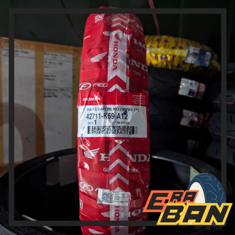 BAN BELAKANG AHM K59 90 90 RING 14 TUBELESS FEDERAL BAN STANDART BEAT VARIO