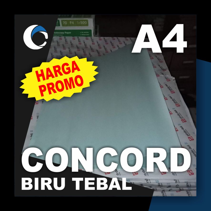 

KERTAS CONCORDE BIRU TEBAL 220 GSM Uk [ A4 ] 21 cm X 29.7 cm ( 50 LEMBAR )
