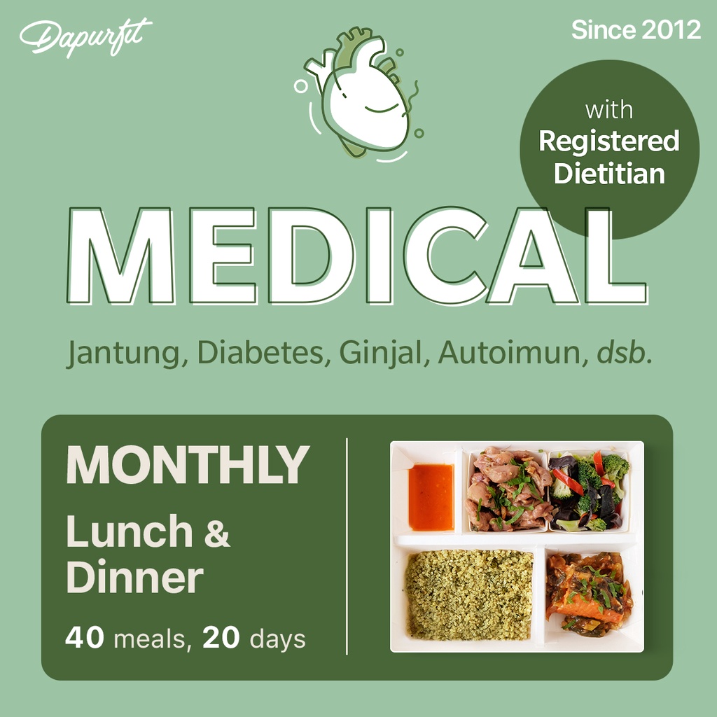 

Dapurfit Medical Monthly Lunch AND Dinner [40box-20days] Healthy Catering