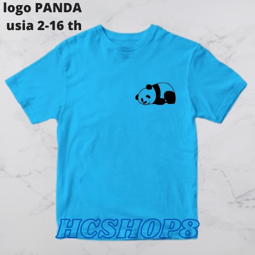 Kaos Anak Gambar Panda Unisex Laki Laki Perempuan Usia 2-16th Cowok Cewek