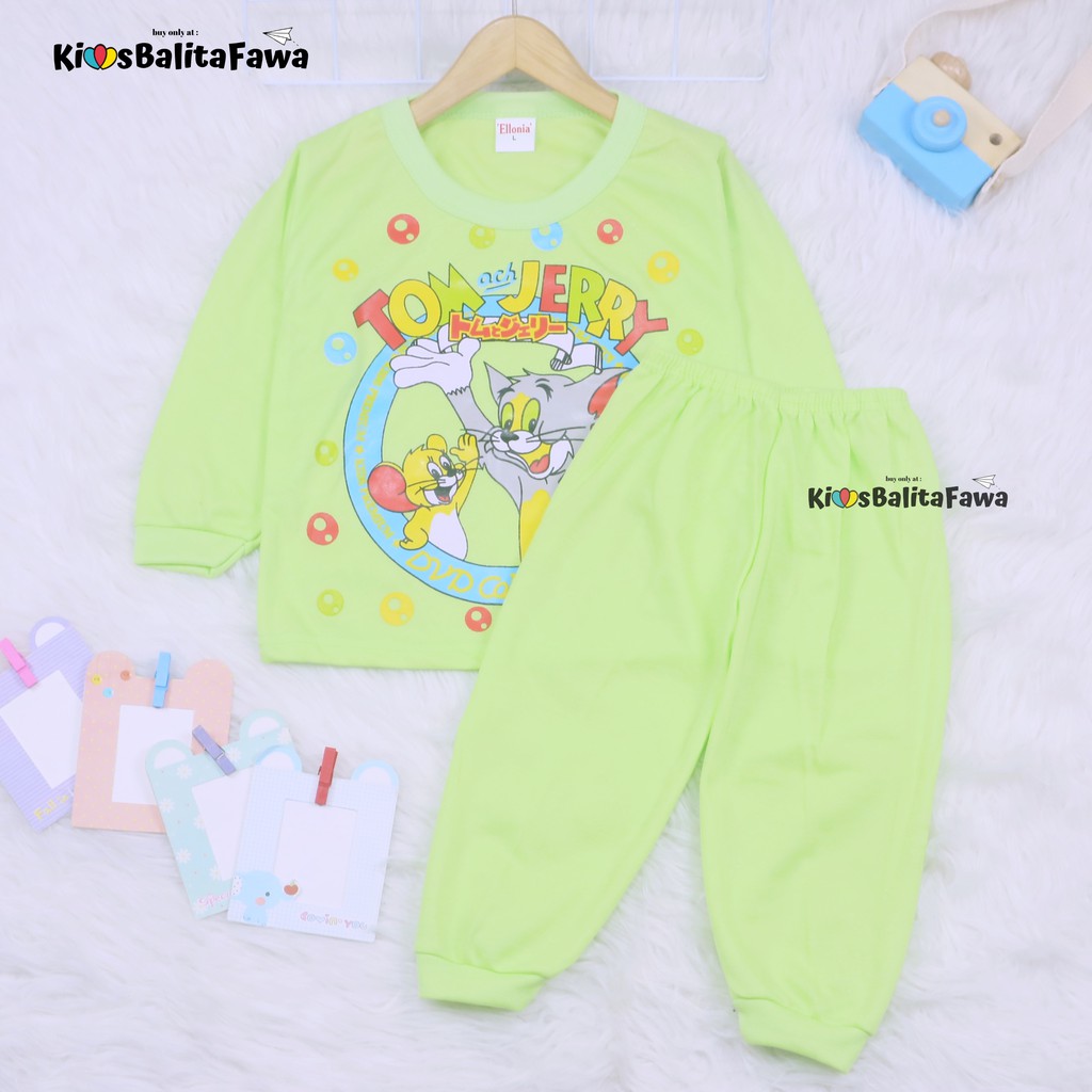 Piyama Kaos Kartun Uk. 1 Tahun / Piyama Anak Cowok Murah Baju Tidur Babydolls Setelan Kaos Anak