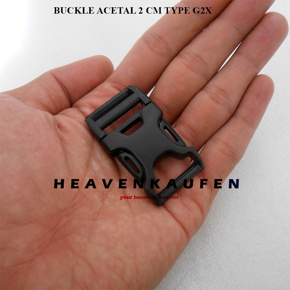 Buckle Kunci Sodok 2 cm Hitam Acetal Type G2X Ecer Grosir