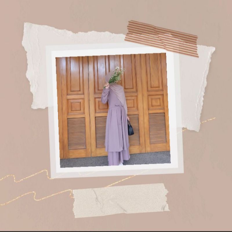 Syari Wanita Terbaru Amelia Set ( Outer + Rok )