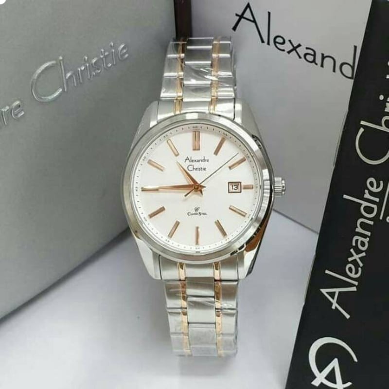 JAM TANGAN ALEXANDRECHRISTIE 8514 AC8514 AC 8514 SILVER KOMBINASI GOLD ORIGINAL