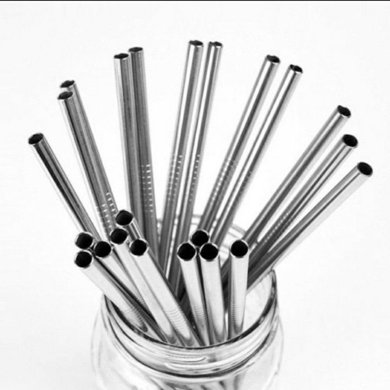 Sedotan Stainless Steel Bengkok Sedotan Ramah Lingkungan Less Straw Anti Karat Terlaris MIT