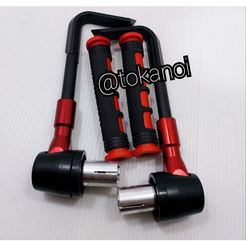 Proguard L Plastik Handguard Pelindung Tangan Universal dan karet handle rem_Red