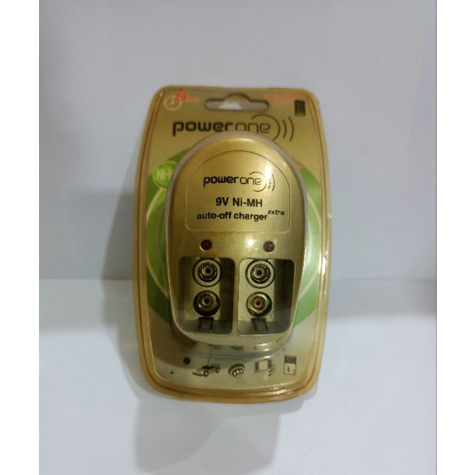 TEMPAT CHARGER BATERAI 9V POWER ONE, AUTO-OFF CHARGER, SESUAI GAMBAR (KUALITAS BAGUS)