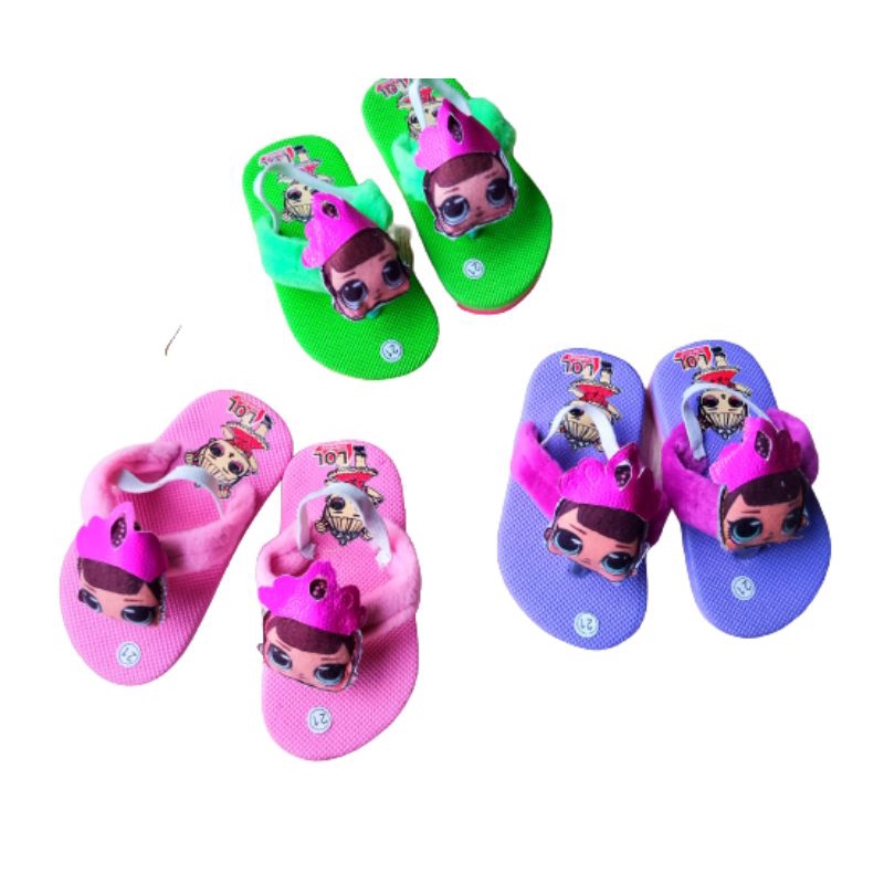 SANDAL JEPIT ANAK PEREMPUAN 1-3 TAHUN KARAKTER LOL / SANDAL LUCU ANAK CEWEK