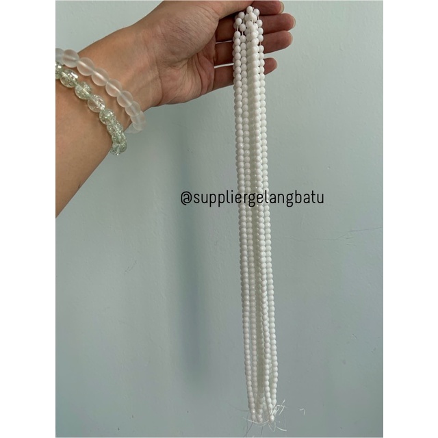 batu WHITE ONYX PUTIH FACETED BEADS 6mm cutting bahan gelang kalung