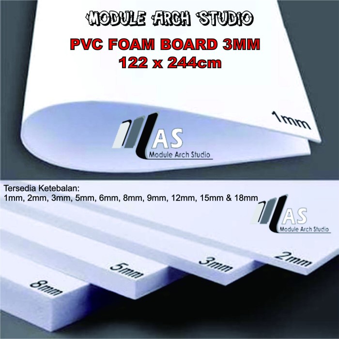PVC Foam Board 3mm 122x244cm / PVC 3mm Ukuran Triplek