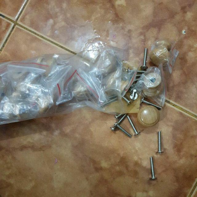 Tarikan Knob Bulat Bahan Kayu Handle Cabinet Wood Handel Laci Pintu Lemari