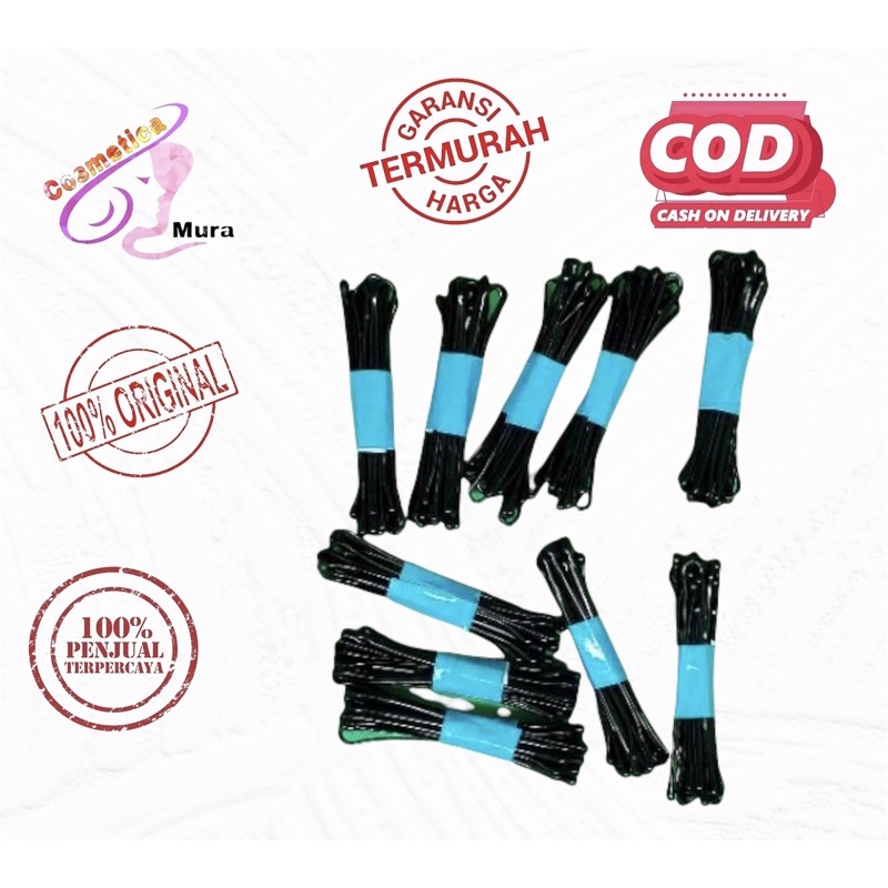 Harga 10 pc - kep lidi hitam / pita rambut kep lidi || kep lidi salon || jepit rambut