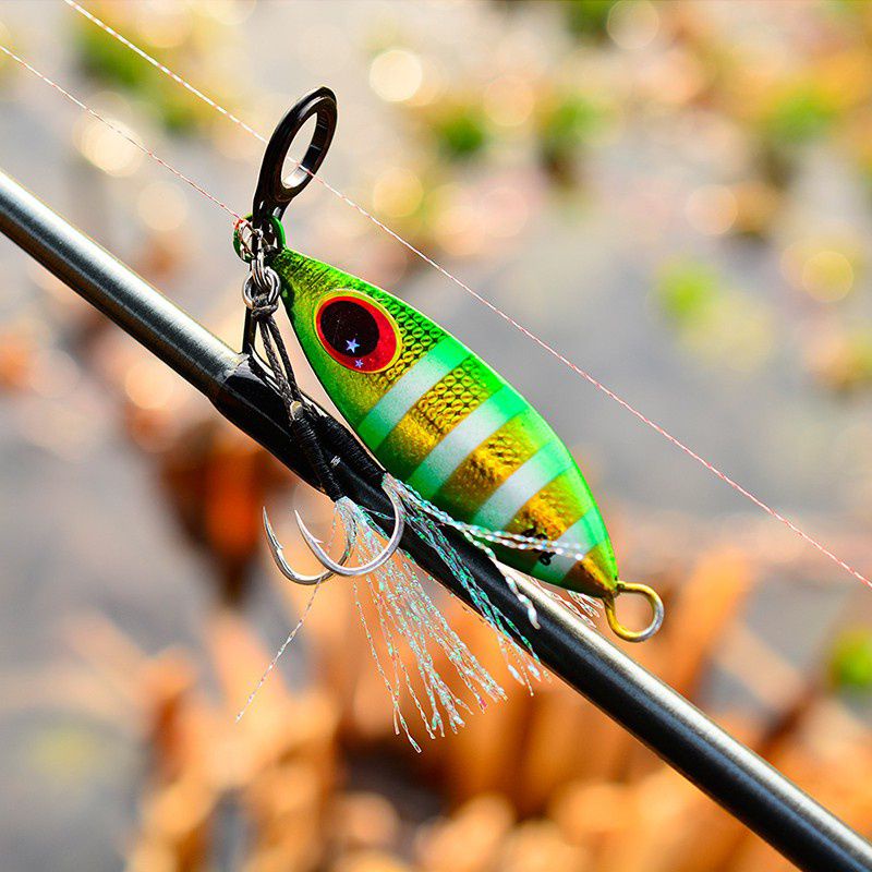 1Pcs 10-60g Metal Slow Jig 10Colors Heavy Sinking Minnow 3D Eyes Laser Fishing Bait 5-8.5cm