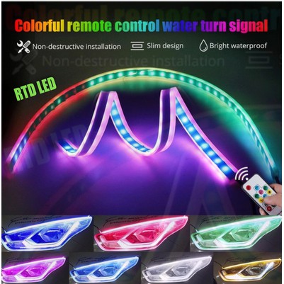 Lampu Alis RGB Drl Flexibel Slim RGB Remote Rubah Warna 60 Cm ALIS REMOTE