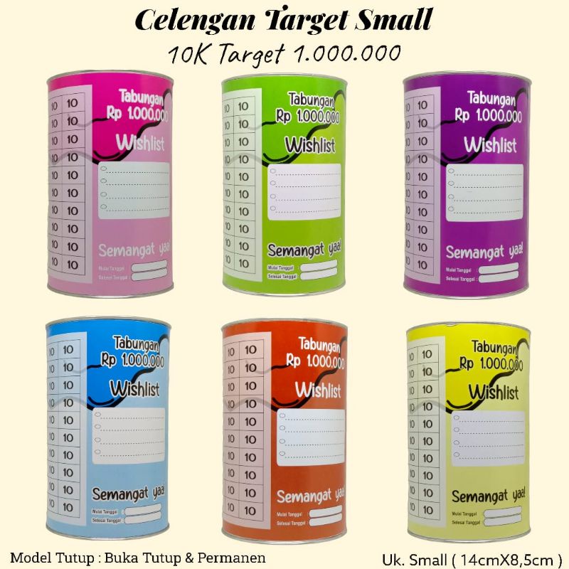 Celengan Target Murah BukaTutup Celengan Target Permanen Celengan Tabungan Target Celengan Anak-10k GET 1JT