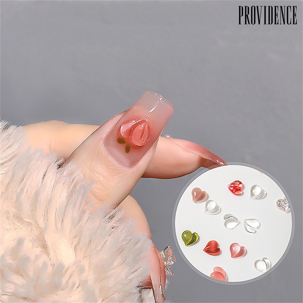 Providence 25Pcs / Set Ornamen Hati 3D Multifungsi Bahan Resin Untuk Aksesoris Nail Art DIY Charms