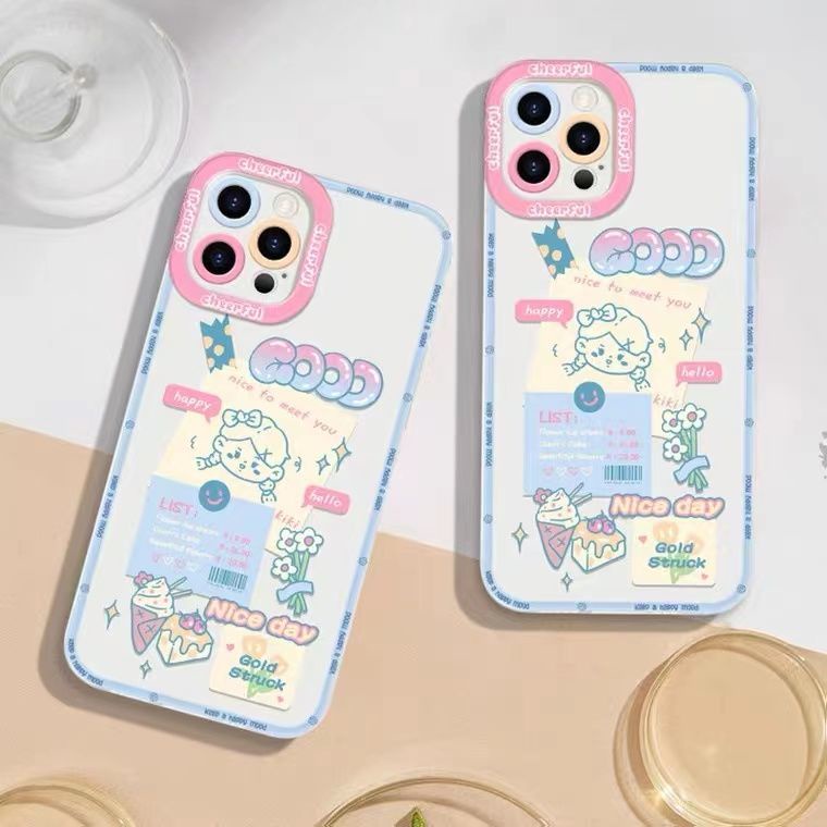 Soft Case Bahan TPU Motif Gadis Untuk Iphone 13 12 Mini 11 10 Pro XS Max X XR 8 7 6 6S Plus SE 2020