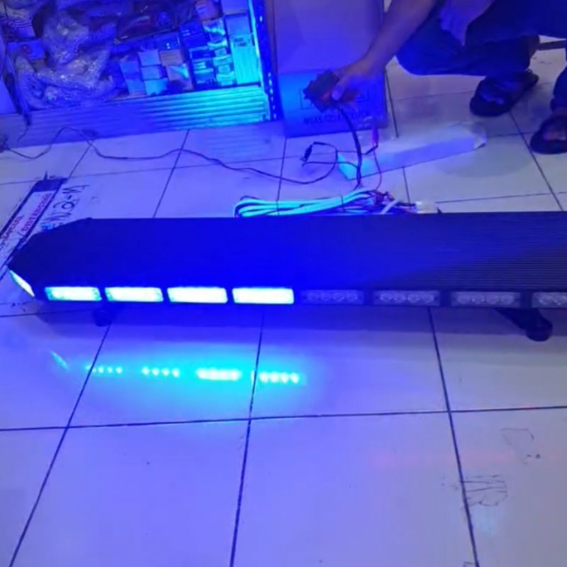 Lampu LIGHT bAR LED atap mobil 120cm BIRU 12/24V