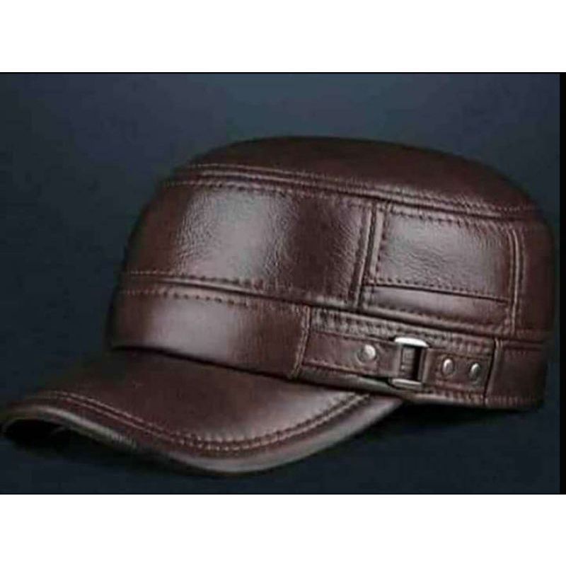 Topi Komando Kulit Asli Pria Original