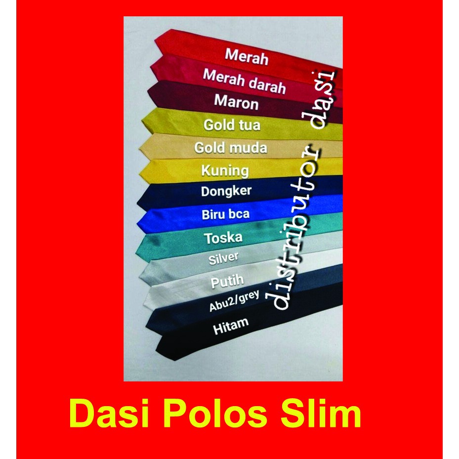 Dasi Pria Polos Satin Slim Lebar Ujung 2 Inchi Atau 5 Cm