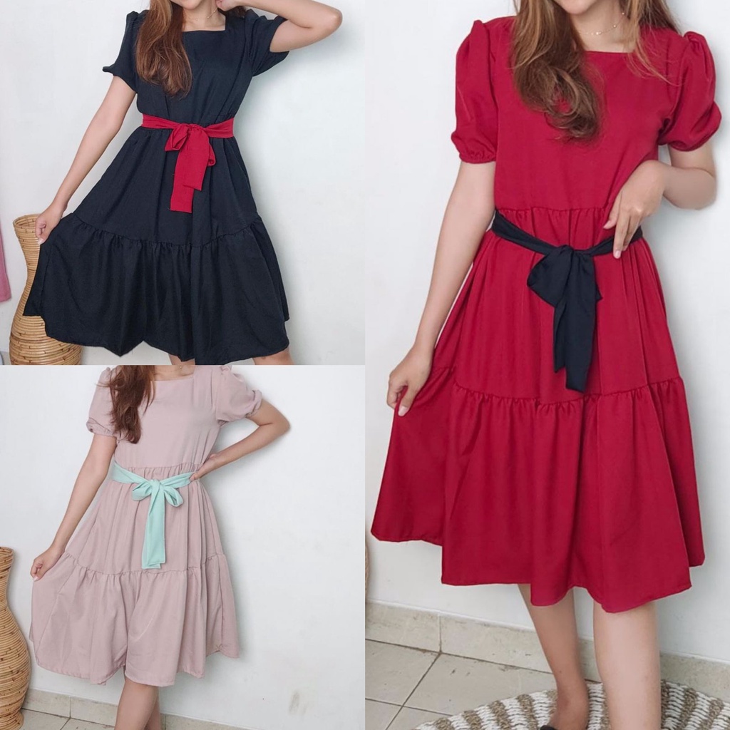 CASSANDRA DRESS/DRESS KOREA/DRESS WANITA/DRESS BAHAN KATUN SHAKILLA/DRESS