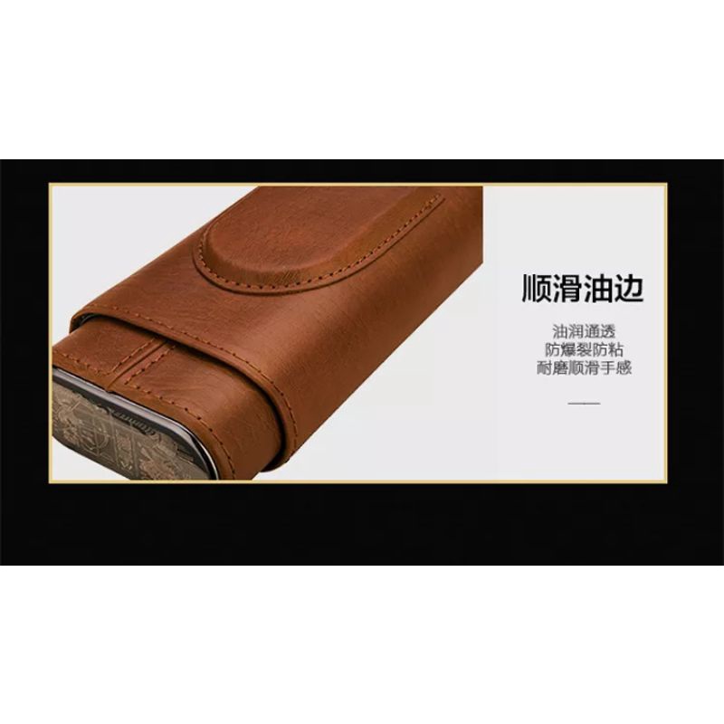 LUBINSKI Case Box Leather with Cutter Portable Elegant Humidor / Kotak Tas dengan Gunting Mewah Hadiah