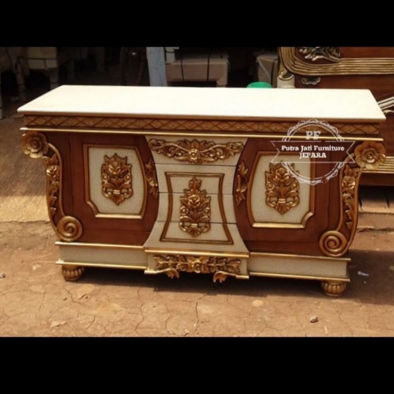 Meja Tv /Bufet Lemari rak meja hias pajangan ukir Jepara kayu jati